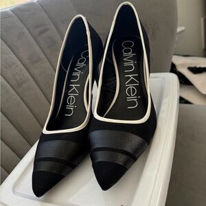 Calvin Klein Black and White Heels